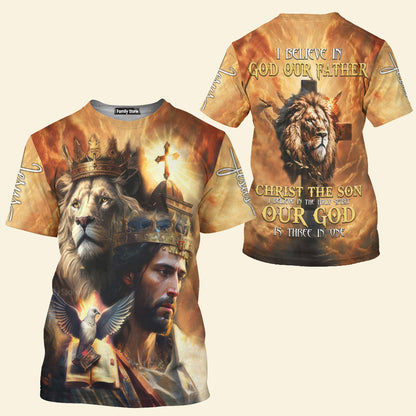 I Believe In God Our Father Christ The Son Jesus Lion - 3D TShirt