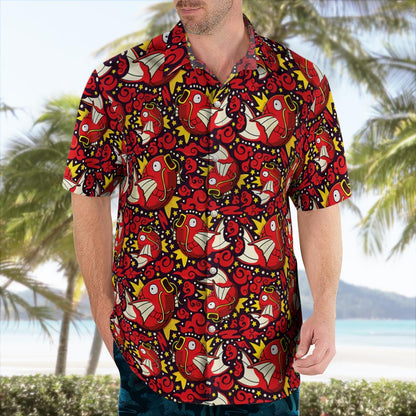 Tropi Pokemon Magikarp Button Up Red Hawaiian Shirt - Tropi Hawaiian Shirts