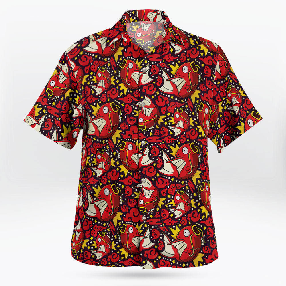 Tropi Pokemon Magikarp Button Up Red Hawaiian Shirt - Tropi Hawaiian Shirts
