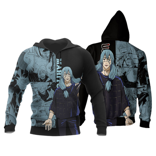 Jujutsu Kaisen Hoodie Mahito Character Manga Pattern Hoodie Black Blue Unisex - Cozy Hoodie For Cold Weather