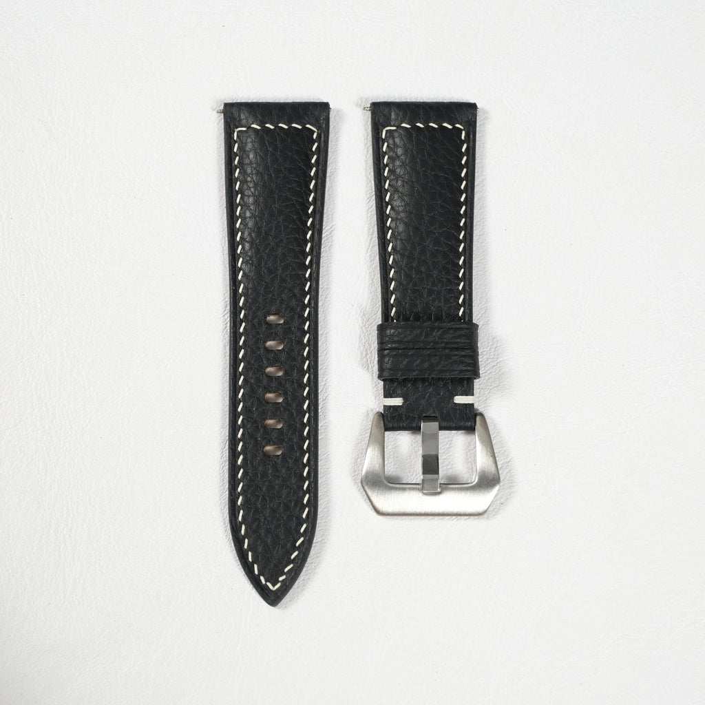 Black Togo Leather Watch Strap — original product photo