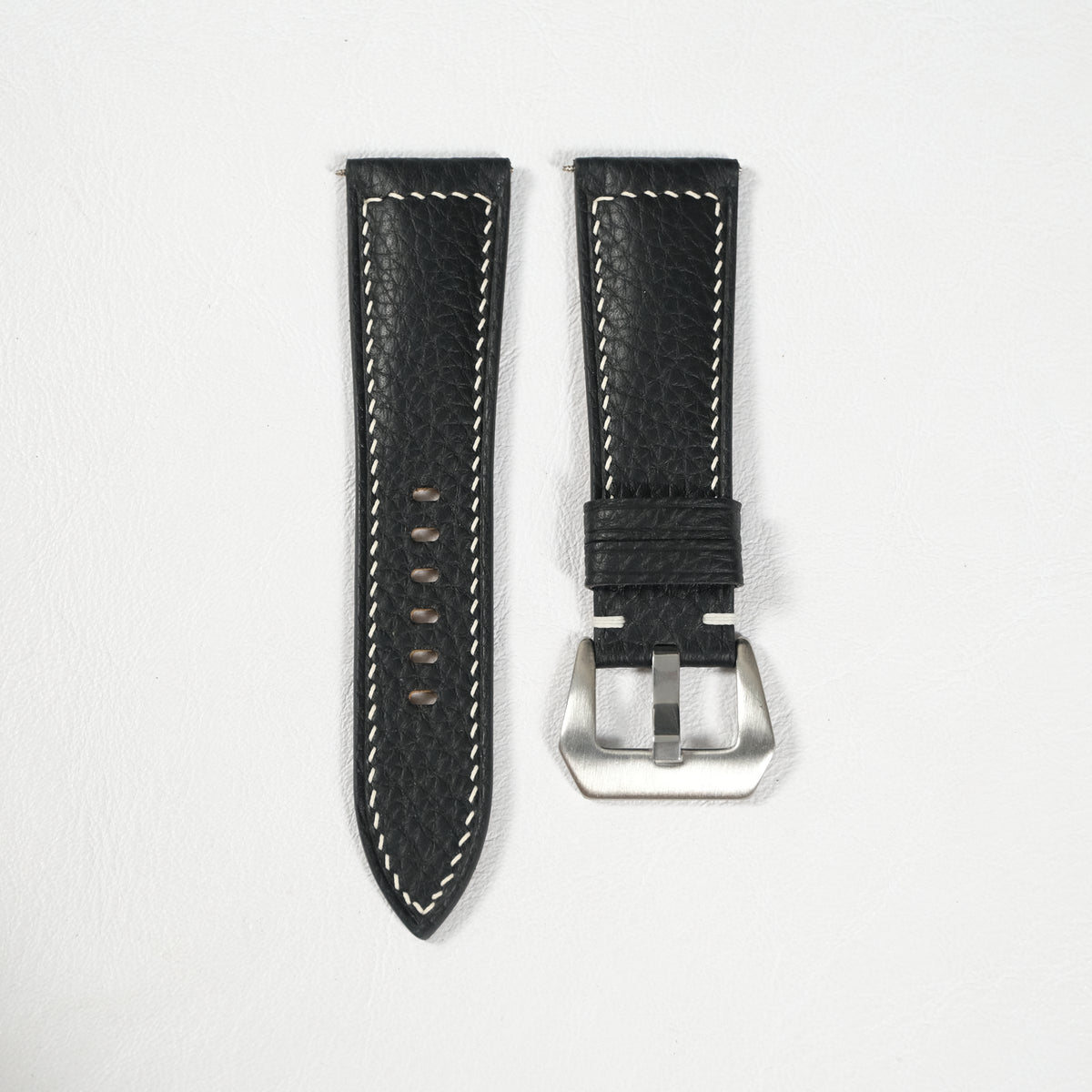 Black Togo Leather Watch Strap — original product photo