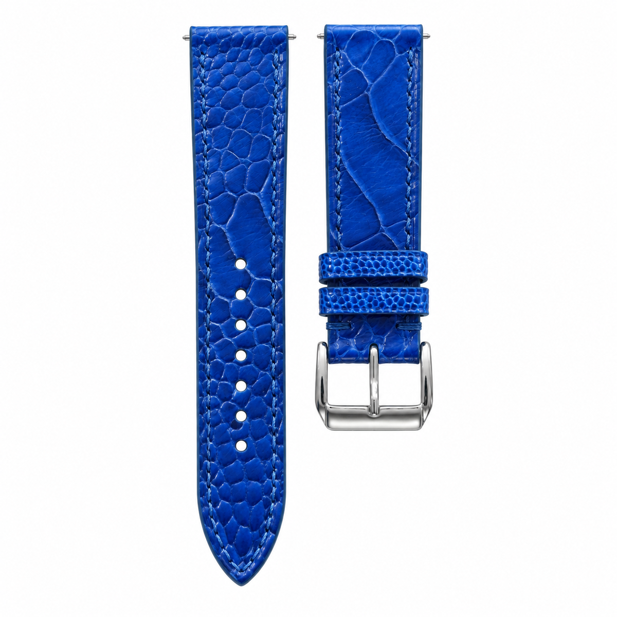 Blue Ostrich Leg LBlue Ostrich Leg Leather Watch Strapeather Watch Strap — original product photo