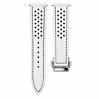 White Black Epsom Rally Leather Watch Strap — original product photo