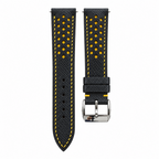 Black Yellow Epsom Rally Leather Watch Strap — original product photo