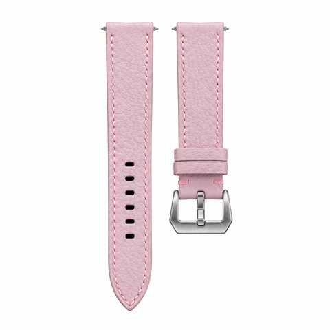 Light Pink Cowhide Leather Watch Strap with Pre-V Clasp