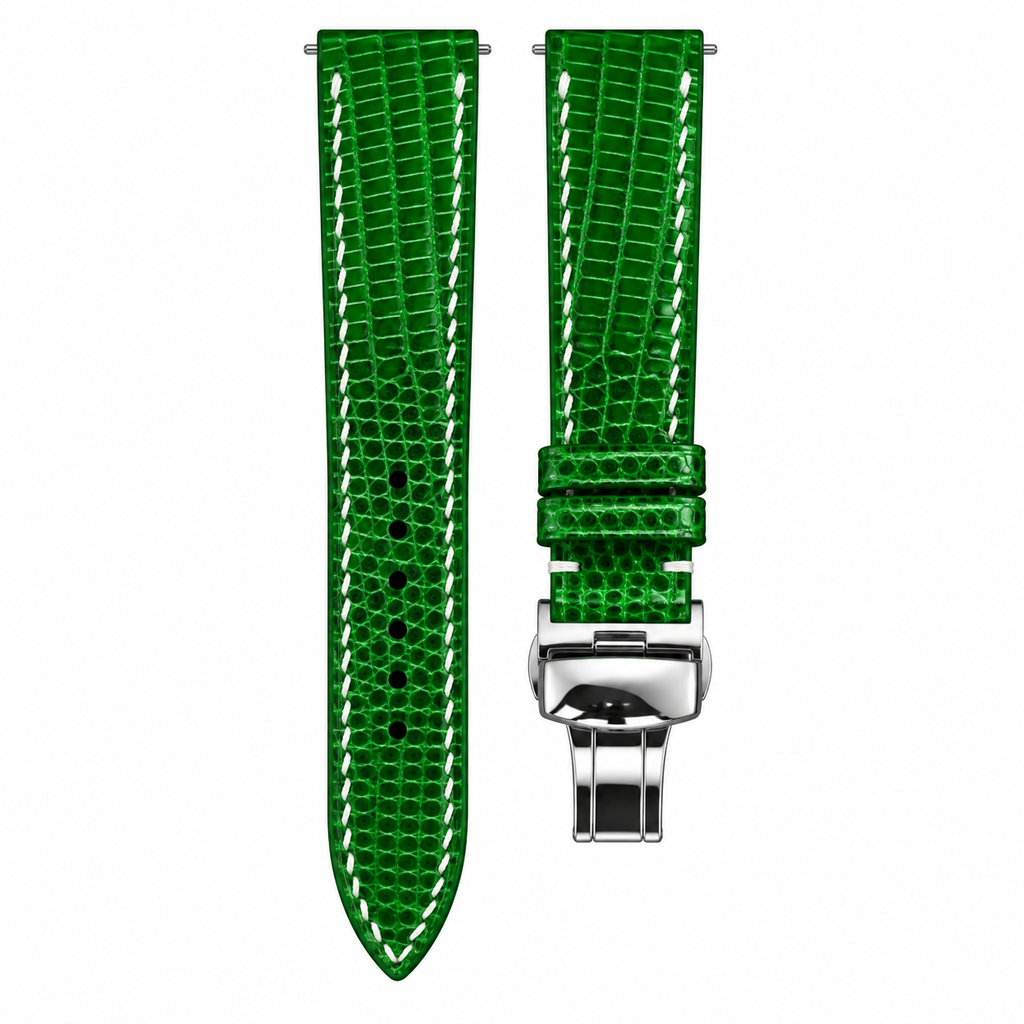 Green Lizard Leather Watch Strap — original product photo