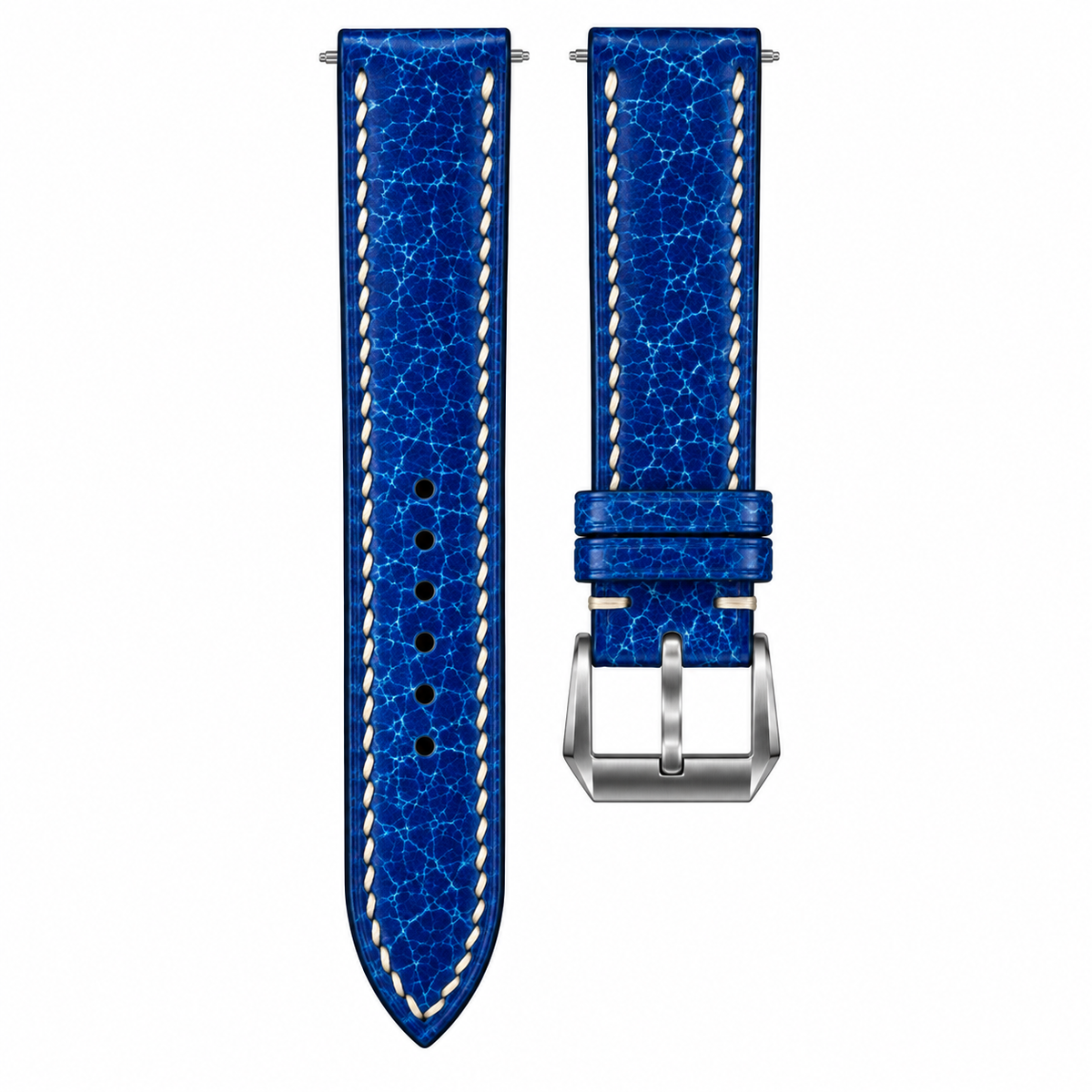 Royal Blue Patina Cowhide Leather Watch Strap — original product photo