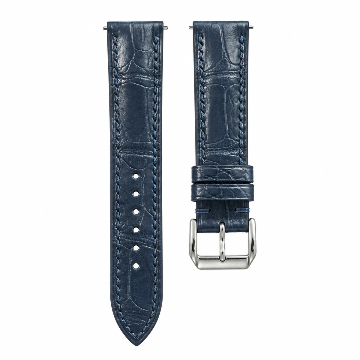 Navy Blue Alligator Leather Watch Strap — original product photo