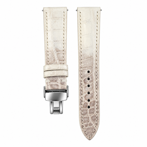 Himalaya White Alligator Leather Watch Strap Handmade