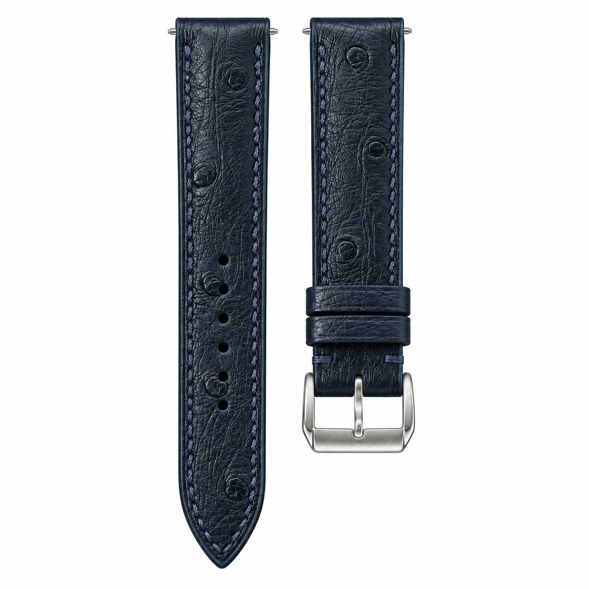 Dark Navy Ostrich Leather Watch Strap — original product photo