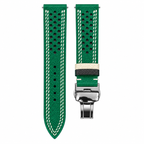 Green Gray Epsom Rally Leather Watch Strap — original product photo