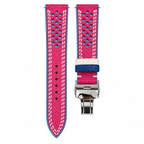 Pink & Light Blue Epsom Rally Leather Watch Strap — original product photo