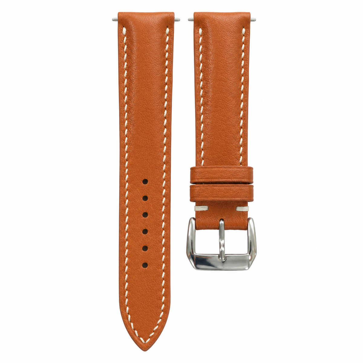 Padded Tan Nappa Cowhide Leather Watch Strap — original product photo