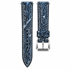 Black Silver Shark Leather Leather Watch Strap — original product photo
