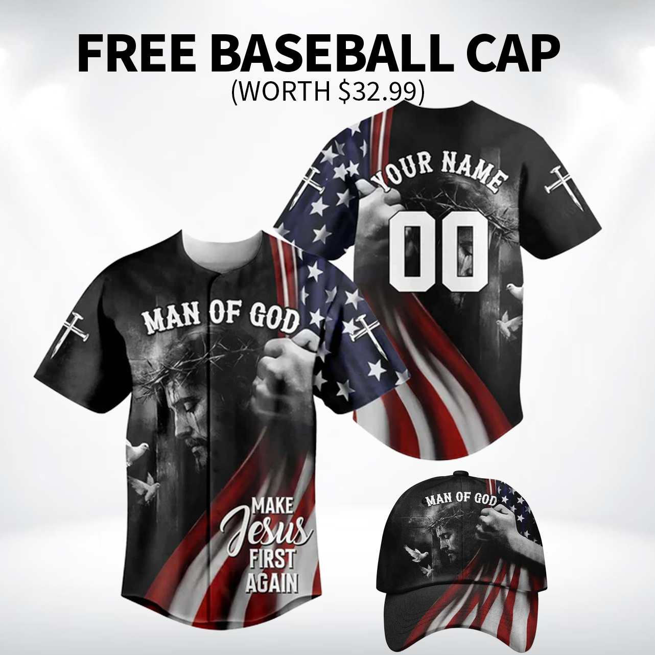 Make Jesus First Again Baseball Jersey Bundle