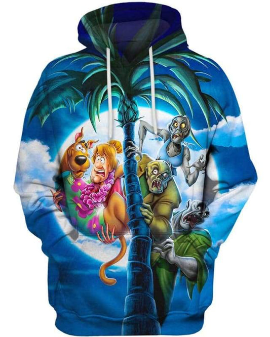 Scooby Doo Hoodie Scooby Doo Shaggy And Ghosts Summer T-Shirt Blue Unisex - Trendy Gift For Men & Women