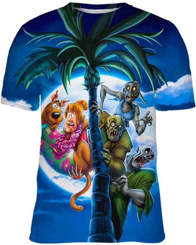 Scooby Doo Hoodie Scooby Doo Shaggy And Ghosts Summer T-Shirt Blue Unisex - Trendy Gift For Men & Women