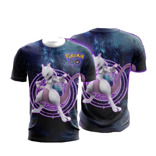 Pokemon T-Shirt Pokemon Go Mewtwo Galaxy T-Shirt Black Unisex - Trendy Gift For Men & Women