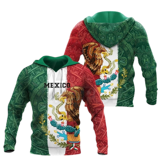 Mexico Hoodie Mexico Aztec Pattern Graphic Hoodie Colorful Unisex - Cozy Hoodie For Cold Weather