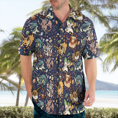 Midnight Eevee Evolutions Pokemon Hawaiian Shirt - Tropi Hawaiian Shirts