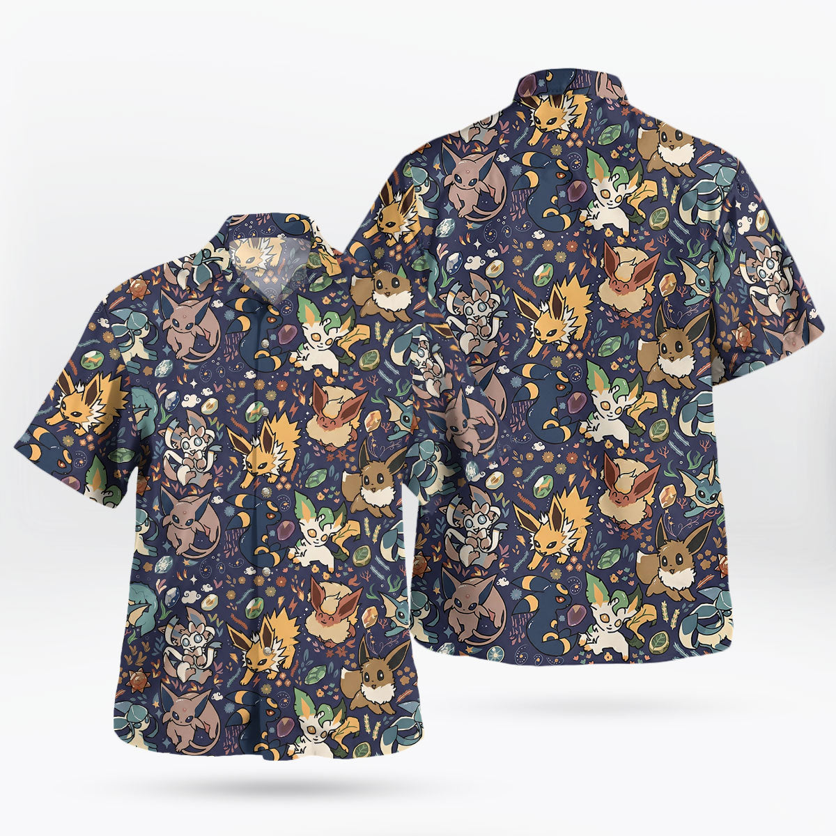 Midnight Eevee Evolutions Pokemon Hawaiian Shirt - Tropi Hawaiian Shirts