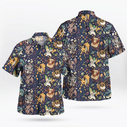 Midnight Eevee Evolutions Pokemon Hawaiian Shirt - Tropi Hawaiian Shirts