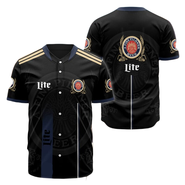 Miller Baseball Jersey Label Logo Miller Lite Jersey Shirt Black Unisex Adult New Release