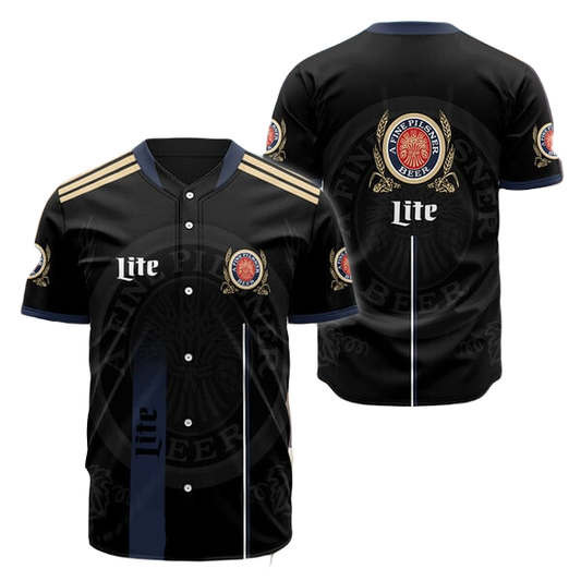 Miller Baseball Jersey Label Logo Miller Lite Jersey Shirt Black Unisex Adult New Release