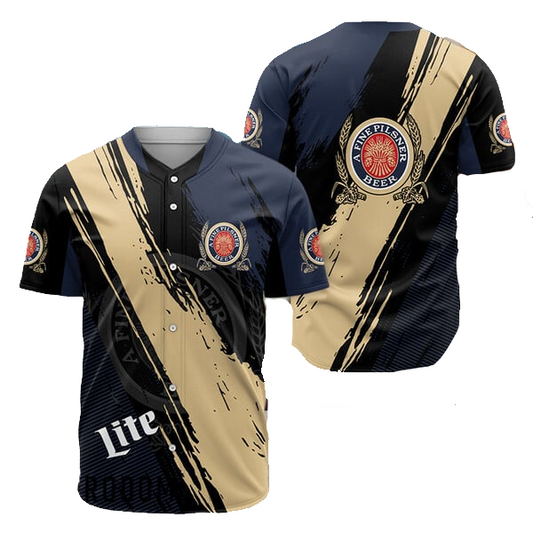 Miller Baseball Jersey Vintage Logo Graphic Miller Lite Jersey Shirt Black Brown Unisex Adult New Release