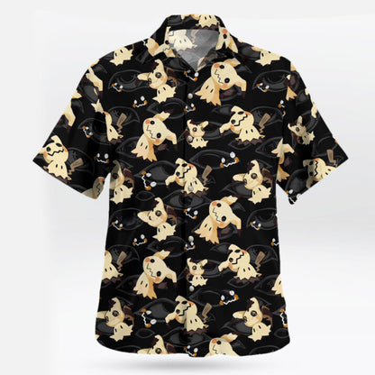 Mimikyu Dark Ghost Pattern Pokemon Hawaiian Shirt | Tropi Hawaiian Shirts Store