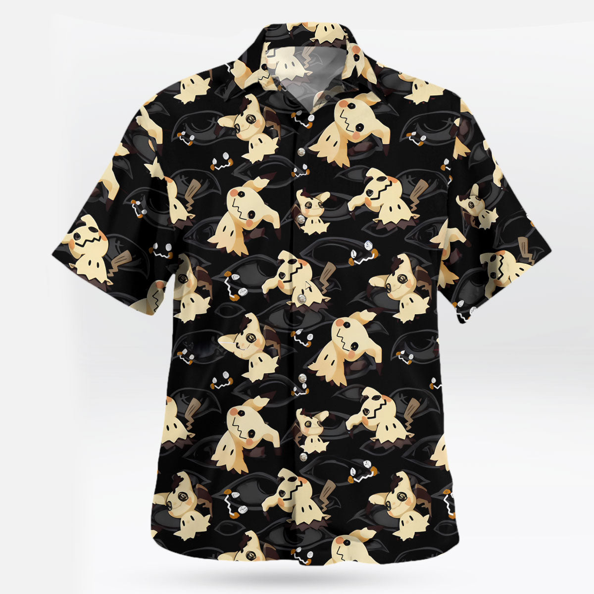 Mimikyu Dark Ghost Pattern Pokemon Hawaiian Shirt | Tropi Hawaiian Shirts Store