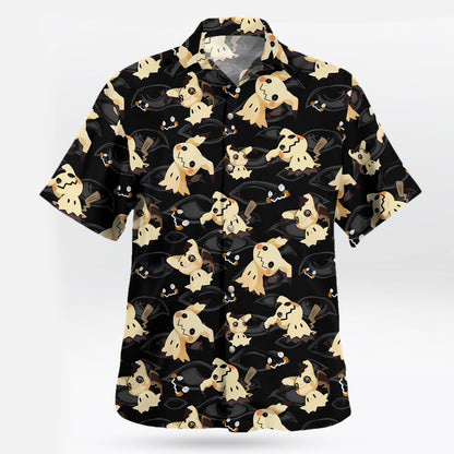 Mimikyu Dark Ghost Pattern Pokemon Hawaiian Shirt | Tropi Hawaiian Shirts Store