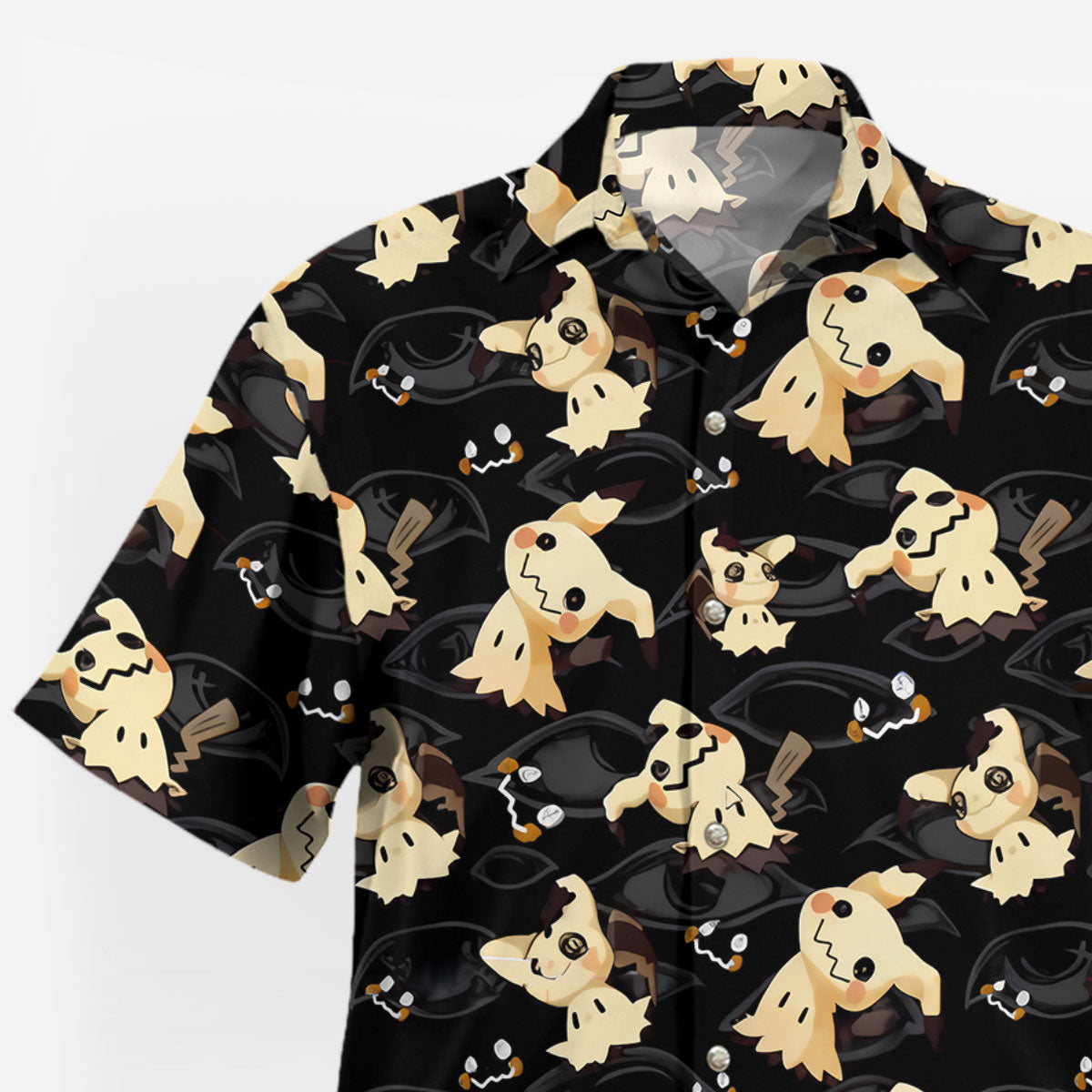 Mimikyu Dark Ghost Pattern Pokemon Hawaiian Shirt | Tropi Hawaiian Shirts Store