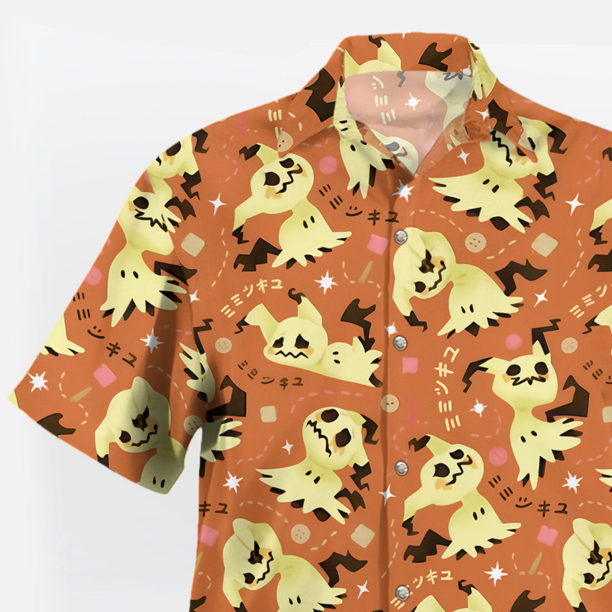 Mimikyu Kawaii Pokemon Hawaiian Shirt Orange Anime Style