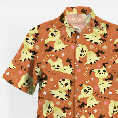 Mimikyu Kawaii Pokemon Hawaiian Shirt Orange Anime Style