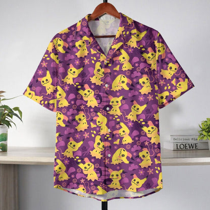 Mimikyu Purple Pattern Pokemon Hawaiian Shirt
