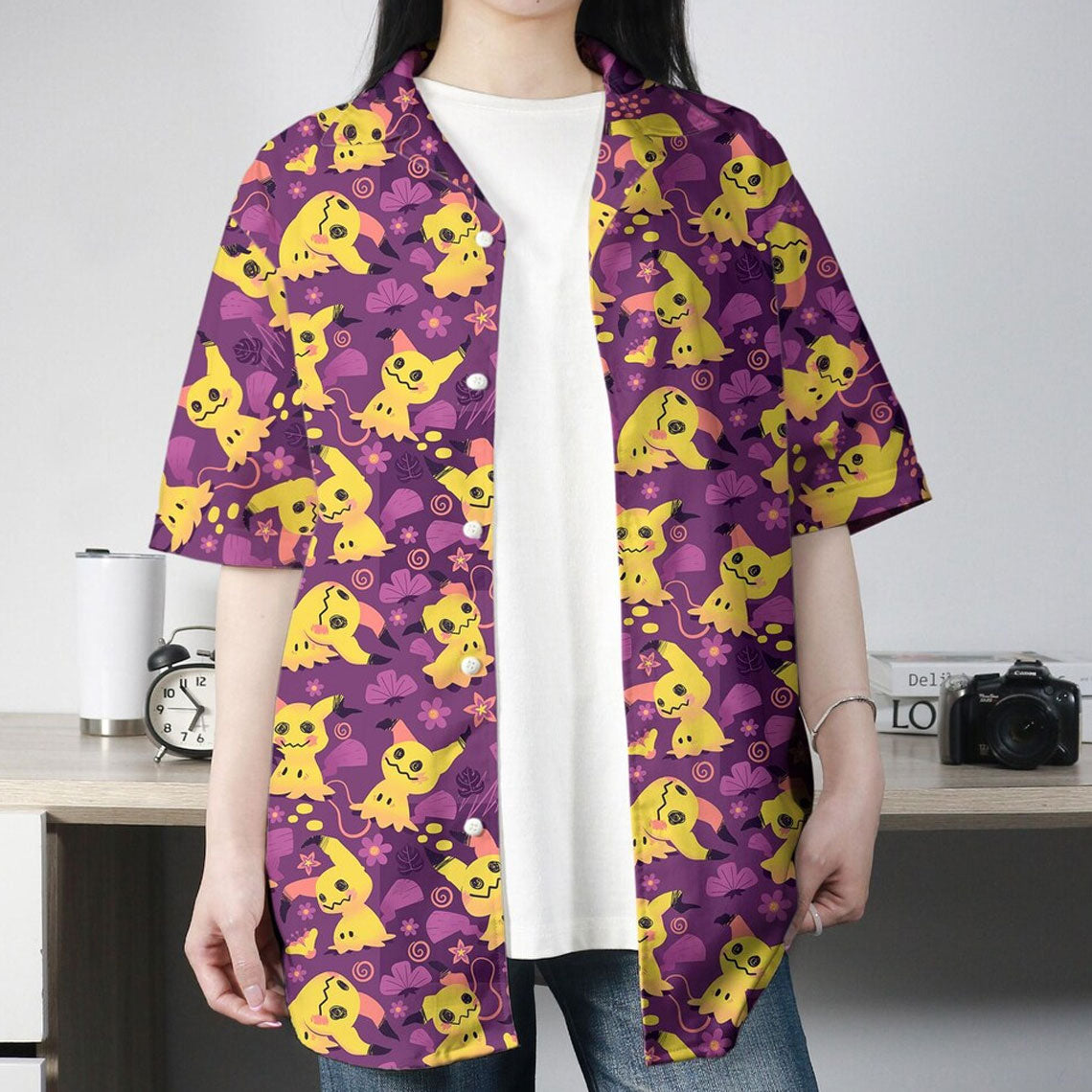 Mimikyu Purple Pattern Pokemon Hawaiian Shirt