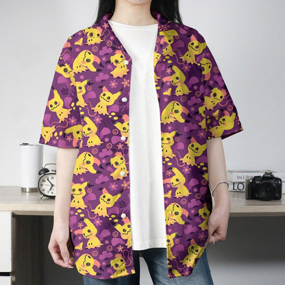 Mimikyu Purple Pattern Pokemon Hawaiian Shirt