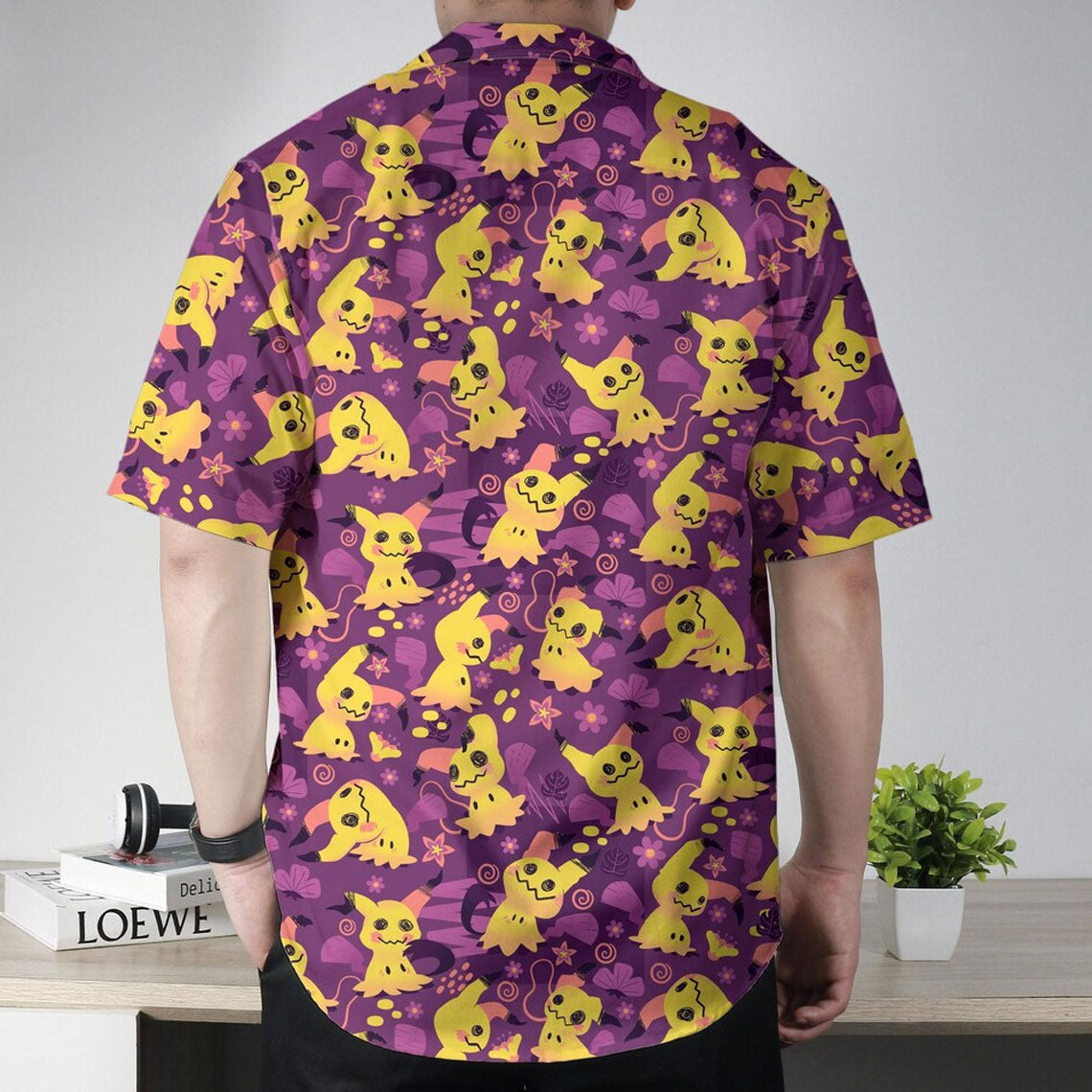 Mimikyu Purple Pattern Pokemon Hawaiian Shirt