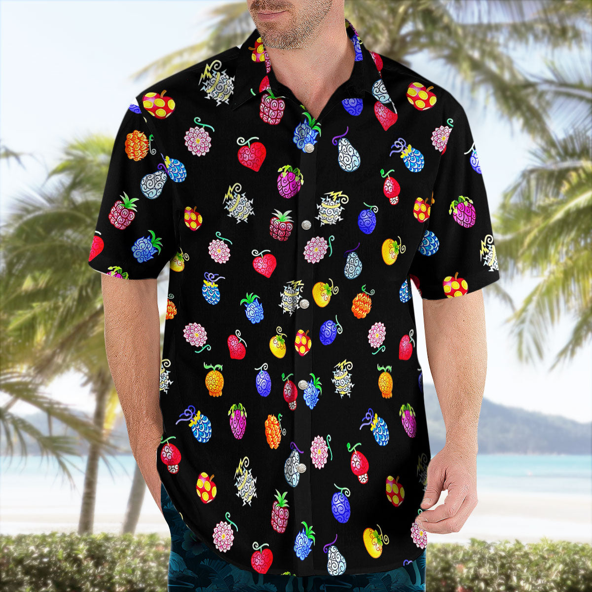 Mini All Devil Fruits Pattern Hawaiian Shirt