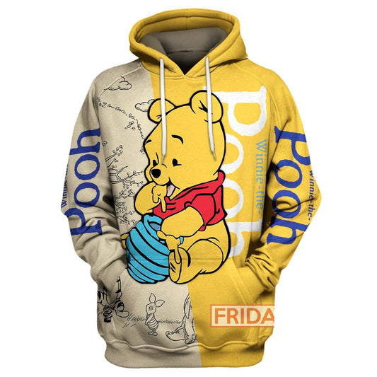 WTP T-shirt Adorable Winnie-the-Pooh Eating Honey ArtT-shirt Cute DN Hoodie Sweater Tank