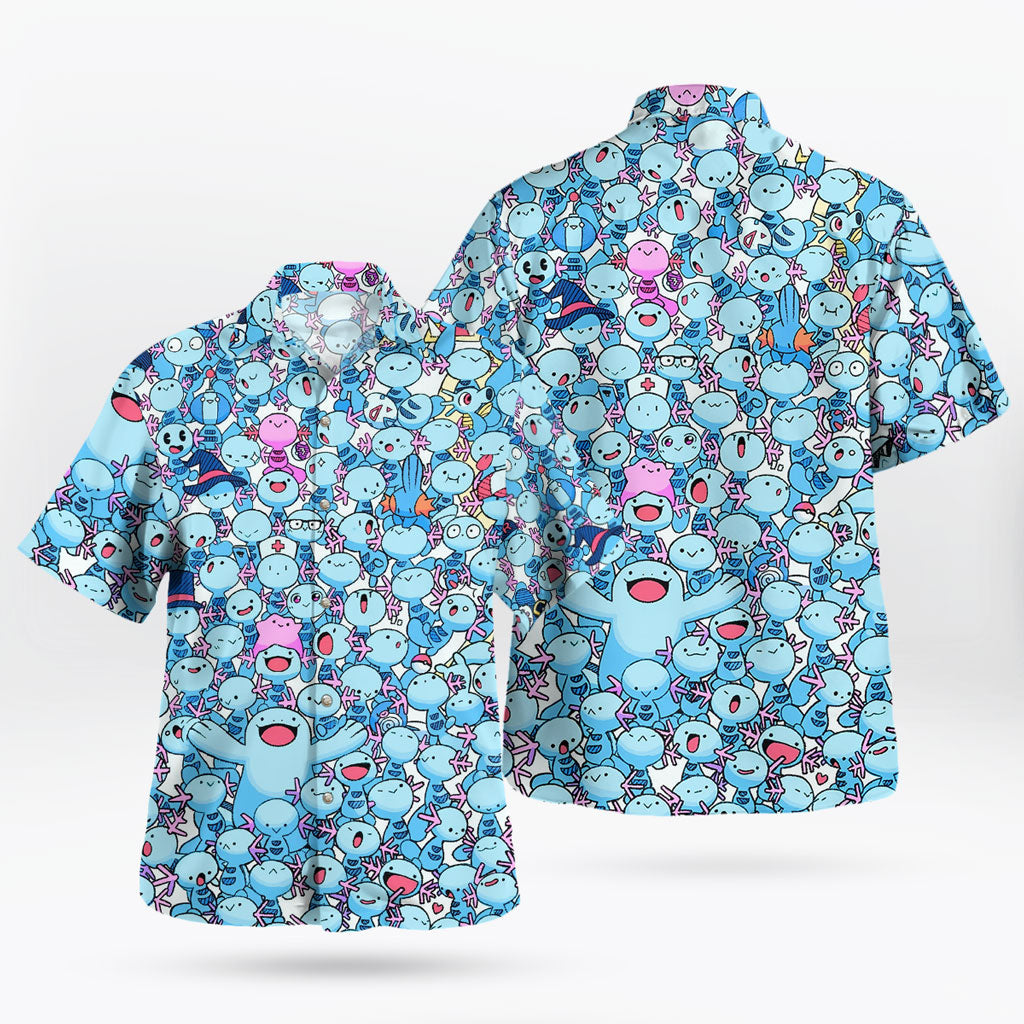 Anime Mudkip Pokemon Blue Hawaiian Shirt - Tropi Hawaiian Shirts
