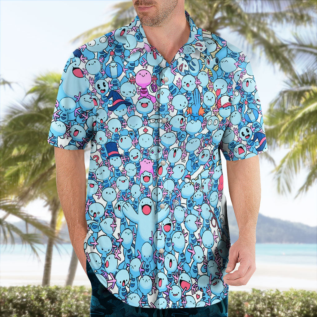 Anime Mudkip Pokemon Blue Hawaiian Shirt - Tropi Hawaiian Shirts