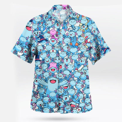 Anime Mudkip Pokemon Blue Hawaiian Shirt - Tropi Hawaiian Shirts