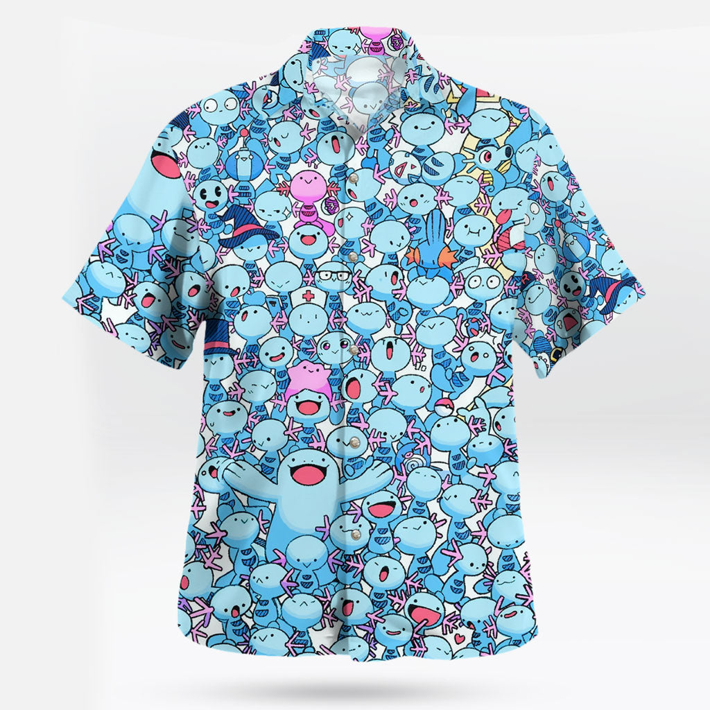 Anime Mudkip Pokemon Blue Hawaiian Shirt - Tropi Hawaiian Shirts