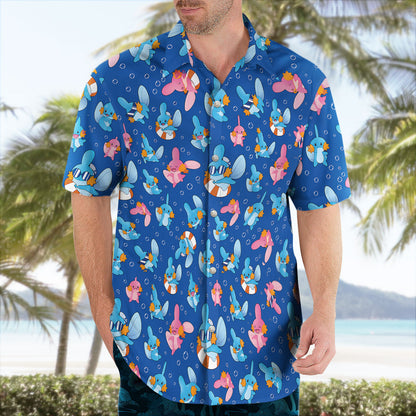 Mudkip and Wooper Summer Splash Pokemon Hawaiian Shirt - Tropi Hawaiian Shirts