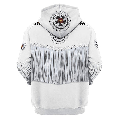 Native American Hoodie Native American Clothes Pattern Hoodie White Unisex - Cozy Hoodie For Cold Weather
