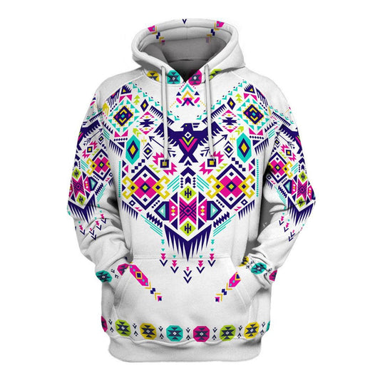 Native American Hoodie Tribal Native American Eagle Pattern Hoodie Colorful Unisex - Cozy Hoodie For Cold Weather