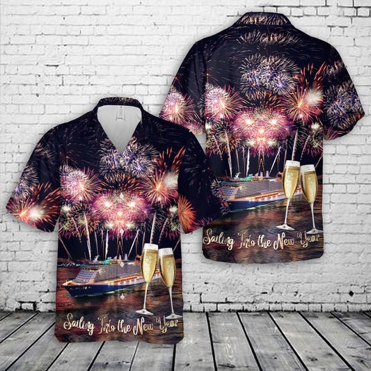 New Year Carnival Cruise Line Mardi Gras Hawaiian Shirt